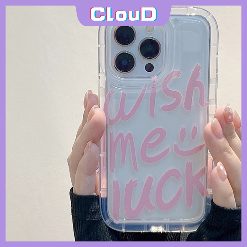 Ins Fashion Graffiti Letter Clear Case Kompatibel Untuk iPhone 7Plus 11 13 14 12 Pro Max XR 6 8 6s Plus X XS Max Lembut TPU Airbag Shockproof Phone Cover