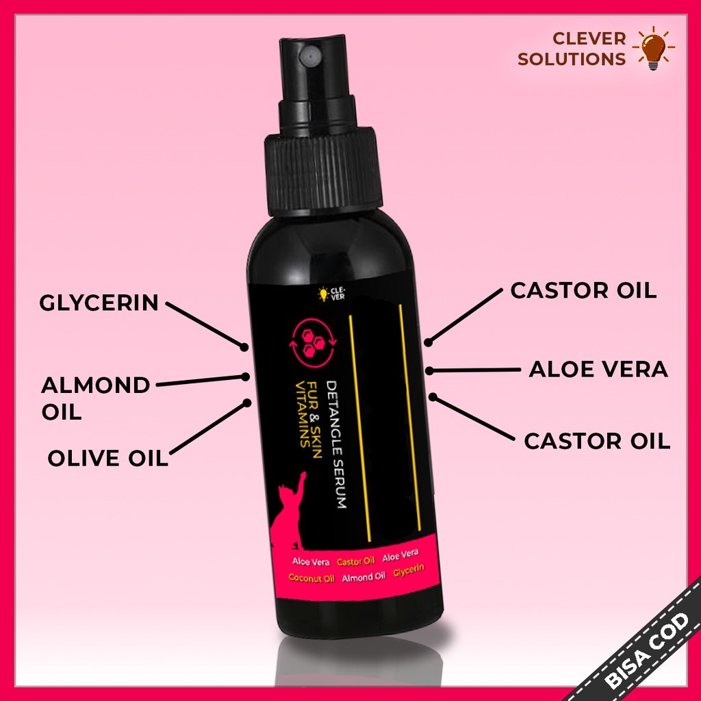 Serum Vitamin Bulu Kucing Spray 100 ML Penumbuh dan Anti Rontok Bulu Kucing Spray Herbal Hair Tonic Spray by Clever Solutions Vitamin Bulu Kucing Obat Rontok Bulu Kucing Persia Anggora Ragdoll Peaknose Himalaya Murah Olive Care Dewarangga Koinami