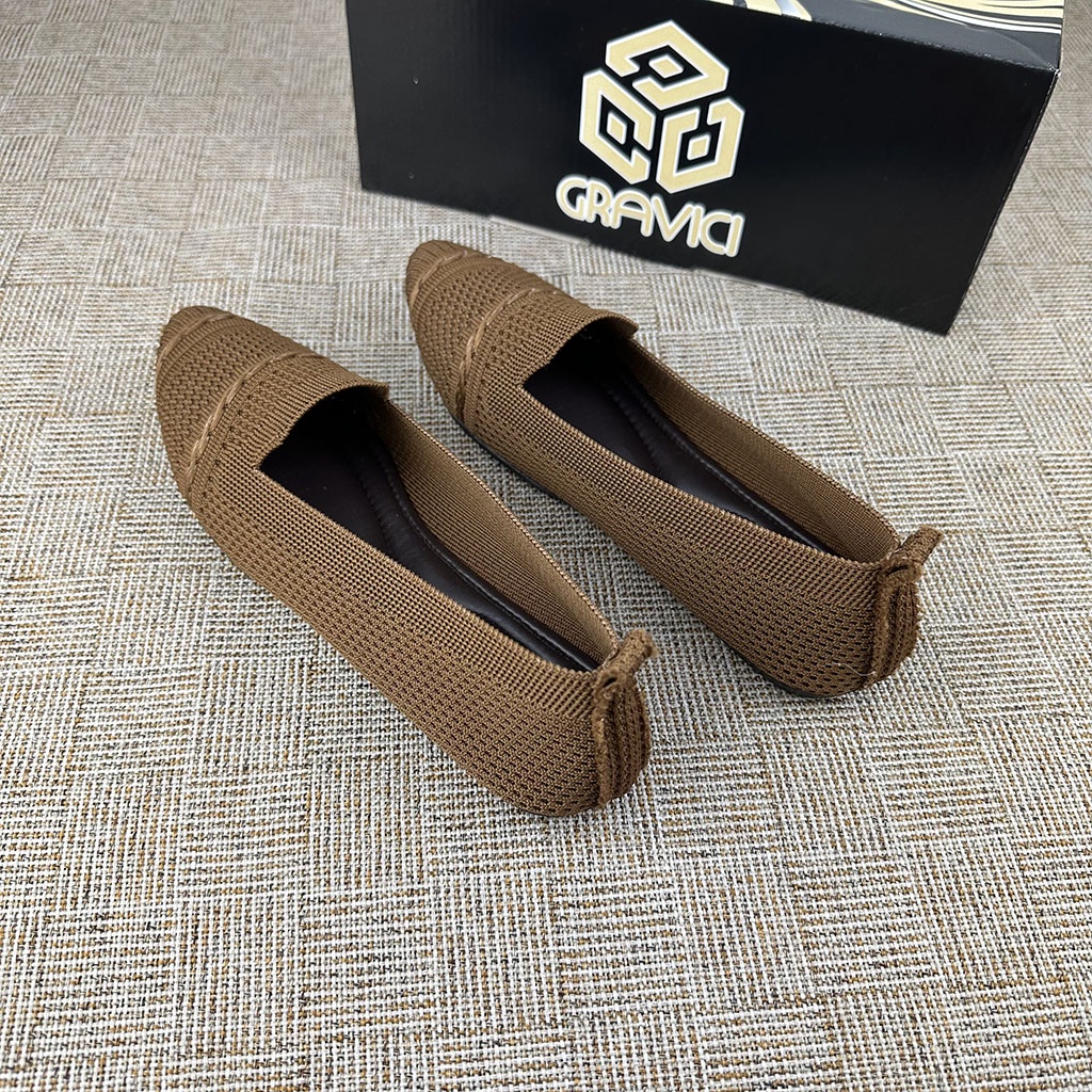 GRAVICI - Sepatu Flat Rajut Import Wanita Elegan DO-45