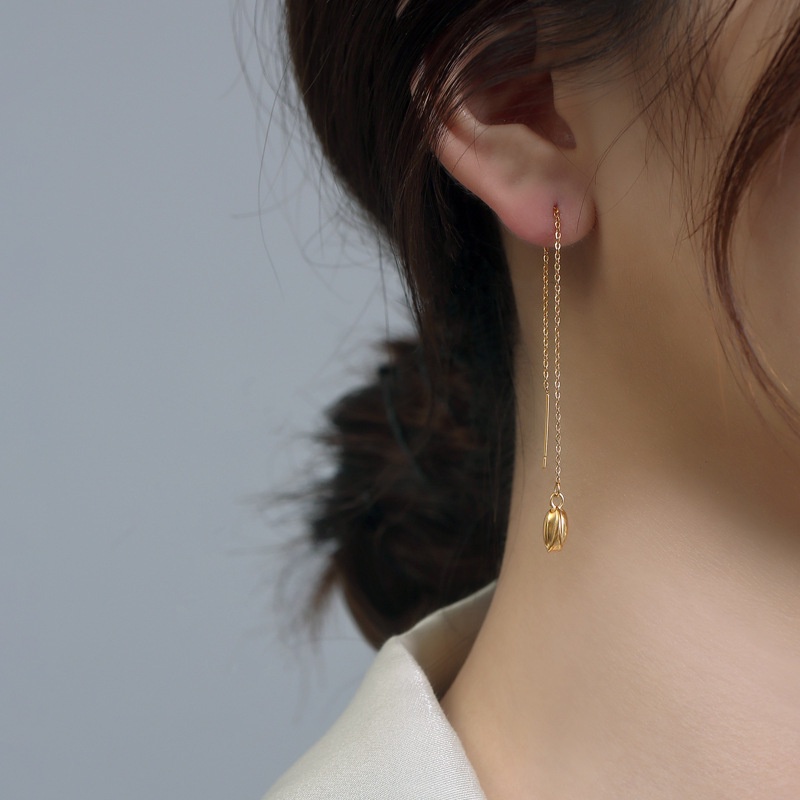 High-end Perasaan Dua Dunia Bahagia Garis Telinga Trendi Fashion Korea Temperamen Anting Panjang Rumbai Anting Anting Wanita