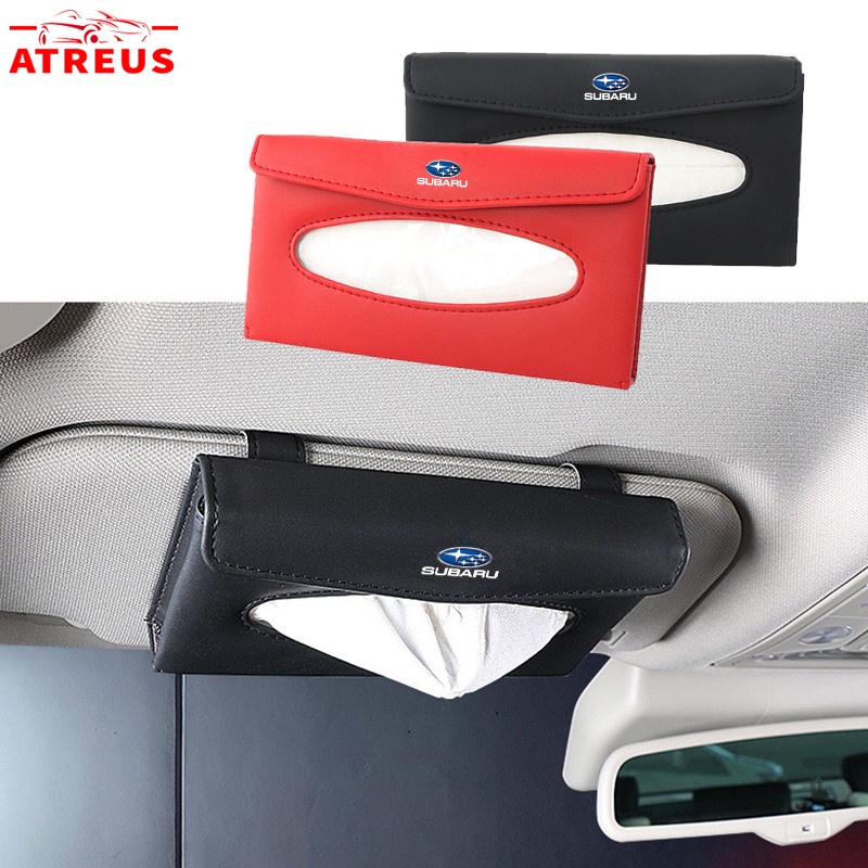 Subaru Tempat Penyimpanan Tisu Sun Visor Mobil Auto Paper Towel Leather Tissue Box Untuk Forester sk XV Impreza wrx sti Pedalaman