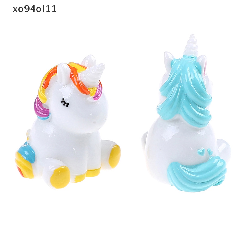 Xo Patung Miniatur Unicorn Lucu Fairy Garden Dekorasi Rumah Boneka Lanskap Mikro OL