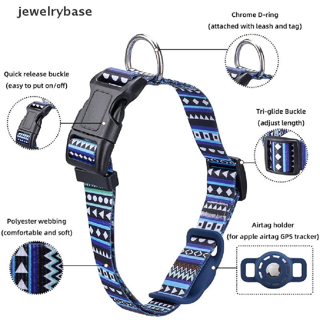 [jewelrybase] Digital Pring Airtag Collar Adjustable Puppy Kitten Kalung Kerah Apple Boutique