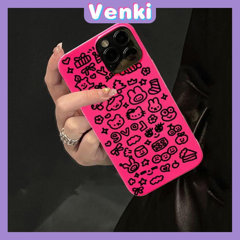 iPhone Case Soft TPU Glossy Pink Candy Case Cute Graffiti AnimalsCamera Protection Shockproof For iPhone 14 13 12 11 Pro Max 7 8 Plus X XR