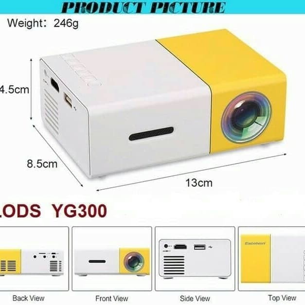 

[[JNT COD]] Mini Projector LED Proyektor Projektor YG30 Mini Theater Kuning