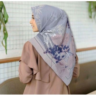 Hijab Voal Segiempat Denay Motif LEWI ABU