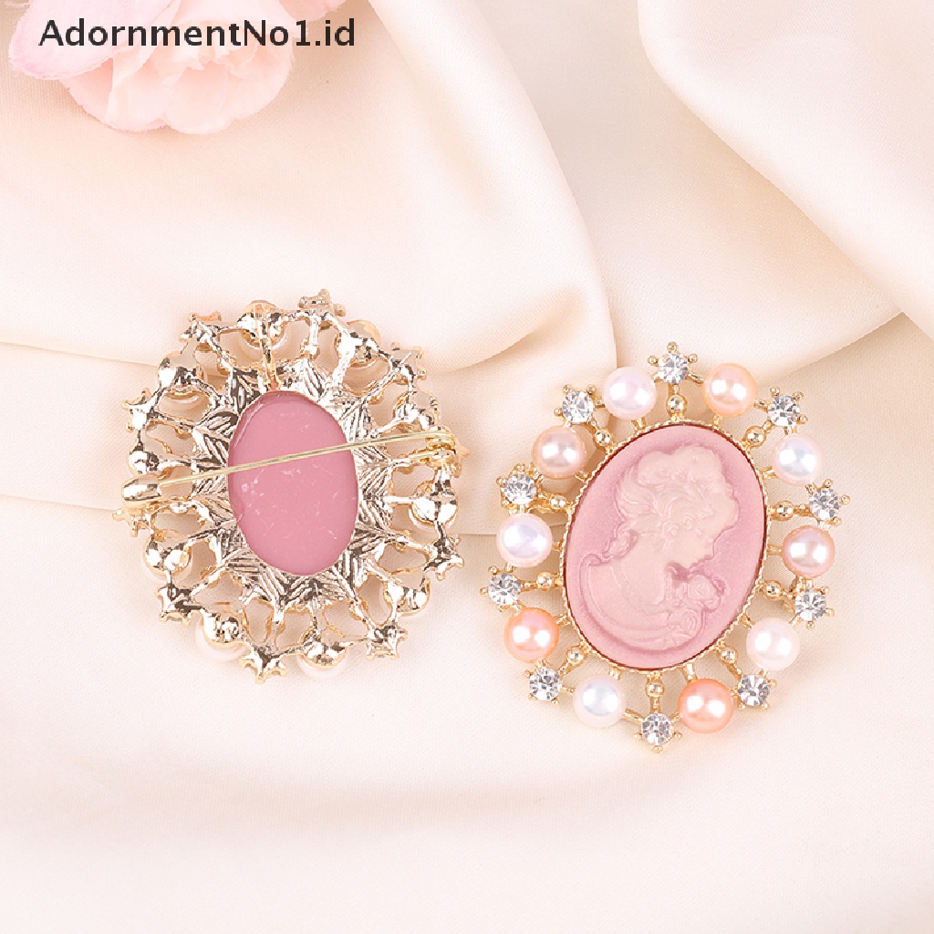 [AdornmentNo1] Victoria Gaya Cameo Bros Pin Vintage Kostum Bros Simulasi Mutiara Bros Perhiasan Hadiah Untuk Wanita [ID]