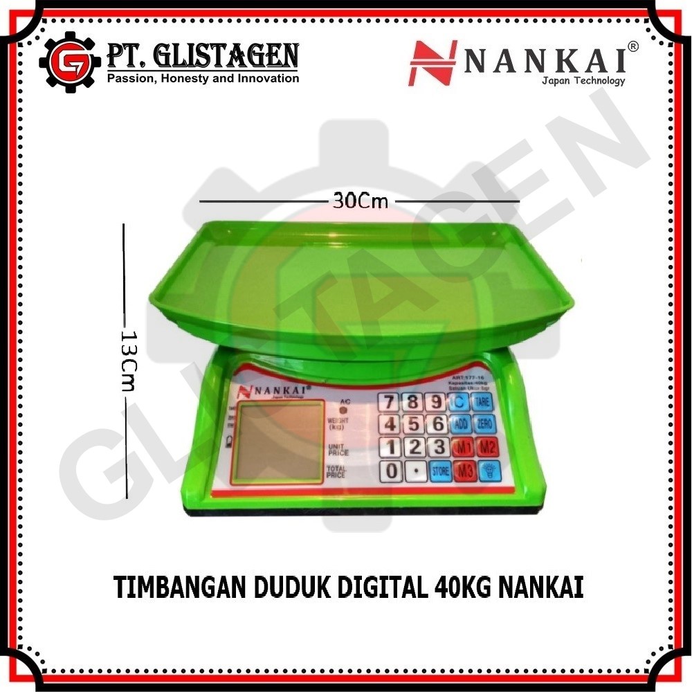 NANKAI Timbangan Duduk Digital PVC BESI 40KG Buah Loundry Kue Dapur