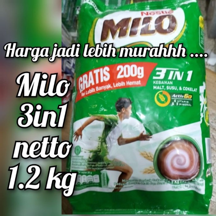 

[ COD ] Nestle Milo 3 in 1 1kg milo bubuk susu cokelat 3in1 1000gram nestle - 1kg