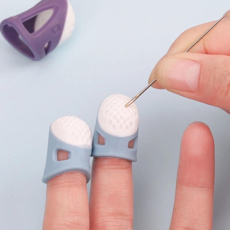 Thimble Finger Cover Multifungsi Jahit Rumah Tangga DIY Alat Jari Pelindung Bidal Bernapas Premium Silikon Pelindung Quilting Patchwork Craft Aksesoris