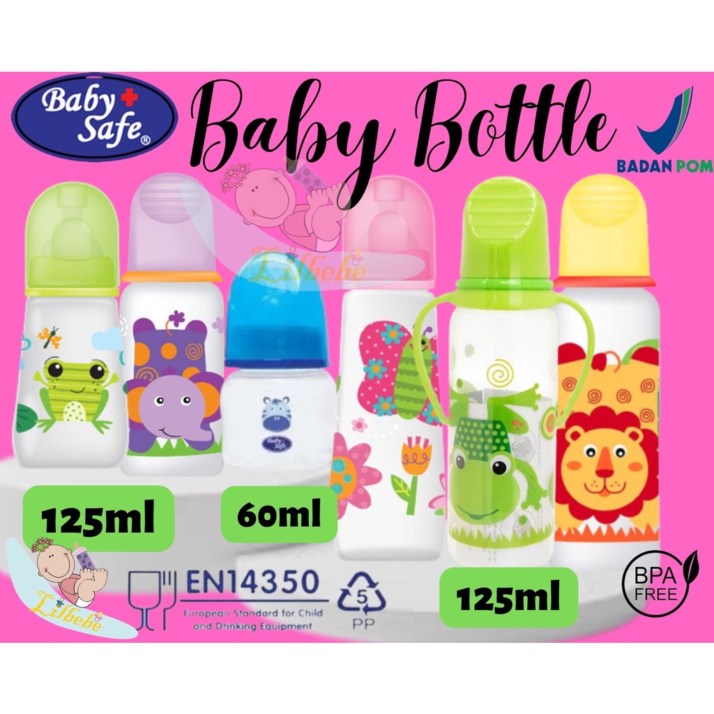 BabySafe Baby Safe Feeding / Reguler / Handle Bottle JS001 / JS002 / JS003 / JS004 / JS005 / JS006 60ml 125ml 250ml - Botol Dot Bayi Anak