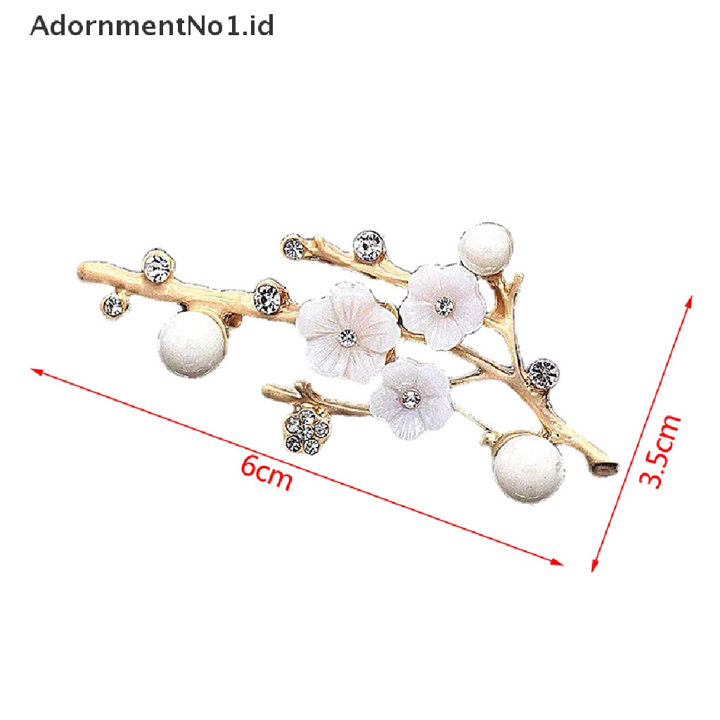 [AdornmentNo1] Bros Bunga Shell Plum Blossom Untuk Wanita Pernikahan Kantor Brooch Pins Decor [ID]