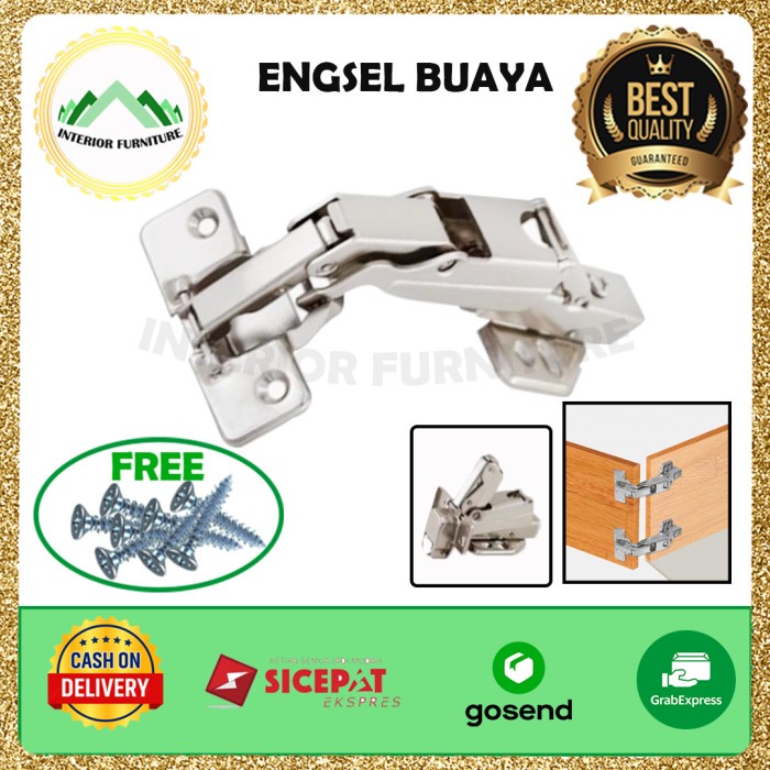 Terlaris Engsel Sendok Pintu Sudut 180 Derajat Buaya Kodok Slow Motion