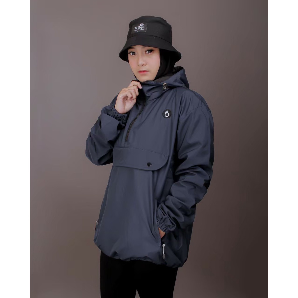 The Bojiel Jaket Cougle Simple Jaket Parasut Jaket Pria Jaket Outdoor Biru Navy