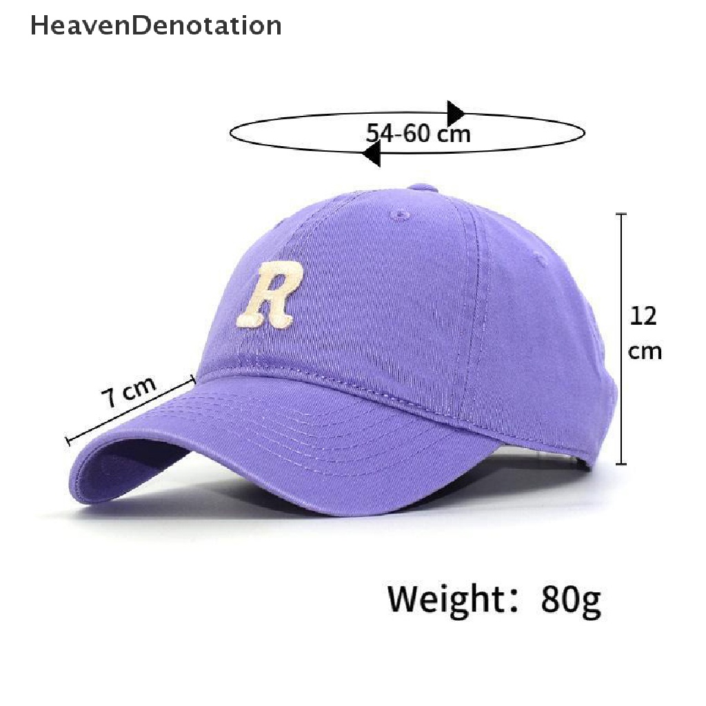 [HeavenDenotation] Wanita Pria Pasangan Musim Panas Katun Topi Baseball Alfabet Huruf Bordir Warna Solid Harajuku Hip Hop Jalan Snapback Topi HDV