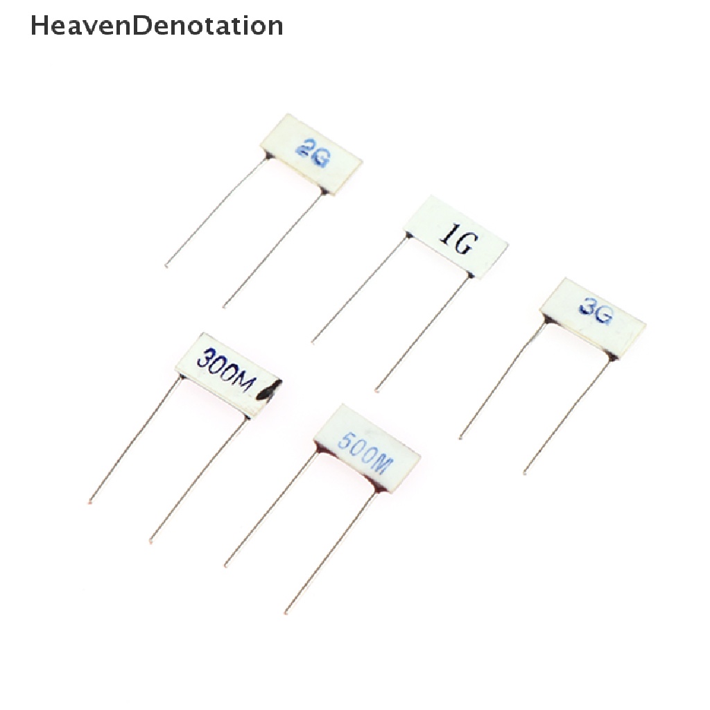 [HeavenDenotation] 2pcs/5pcs Chip Kaca Tahan Glasir 10 * 5mm 300M 500M 1G 2G 3G Ohm Resistor Tegangan Tinggi HDV