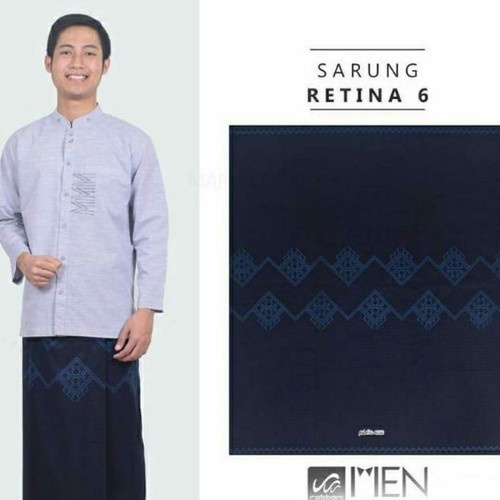 Sarung Rabbani Palestine Style Retina 6 Navy SA1J Kode 604