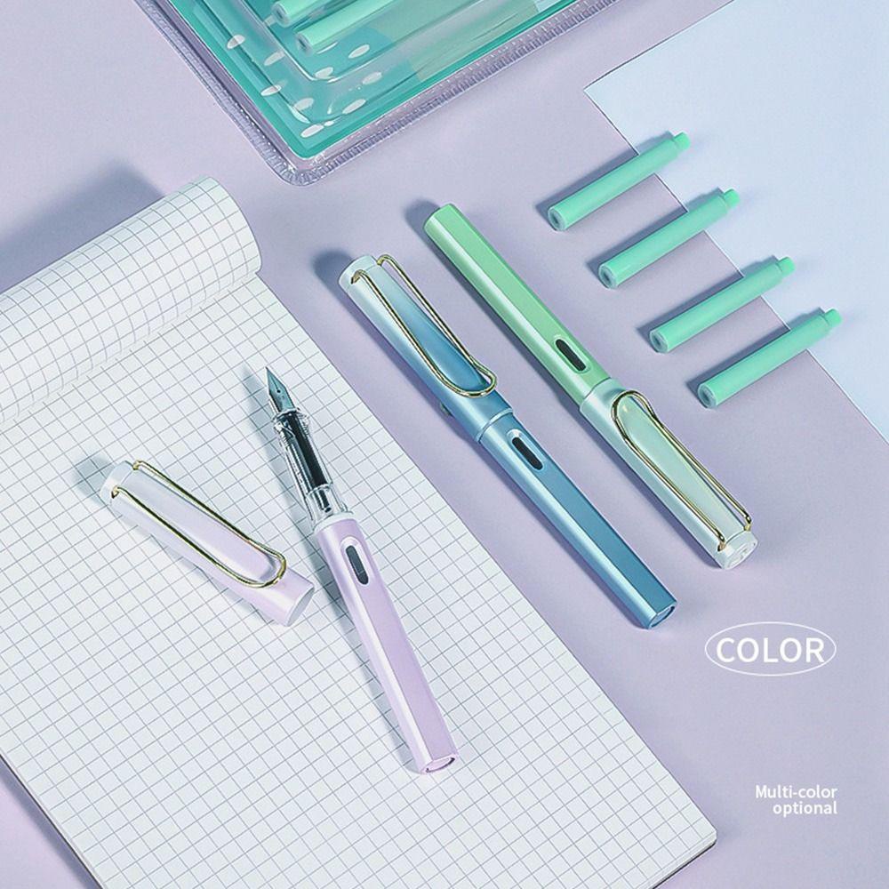 Populer Fountain Pen Alat Tulis Sekolah Warna Gradasi Tinta Biru Siswa Tergantikan Tinta Gel Pen