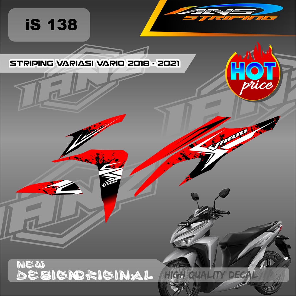 STIKER DECAL STRIPING HONDA VARIO LED  STYLE SUDAH LAMINASI BERBAHAN HOLOGRAM / NON HOLOGRAM IS138