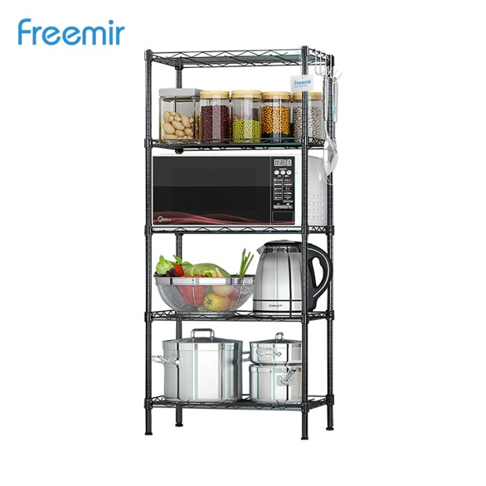 Rak Dapur Freemir Rak Penyimpanan Besi Storage Rack Dapur Serbaguna 5 Susun