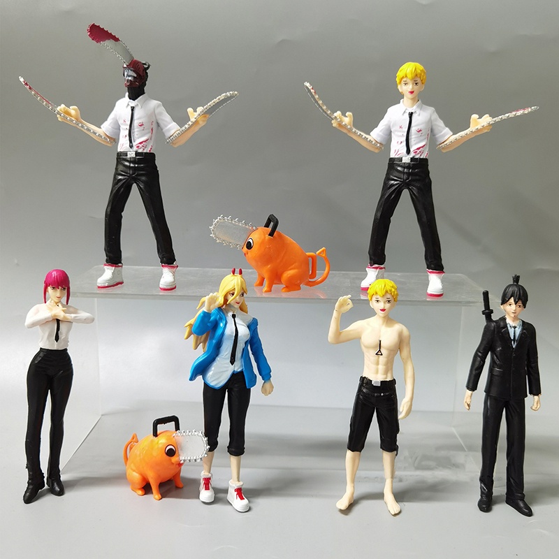 Chainsaw Man Pochita Figure Power Denji pvc Action Figure Mitaka Asa Anime Patung Dekorasi Boneka Mainan 8pcs/set