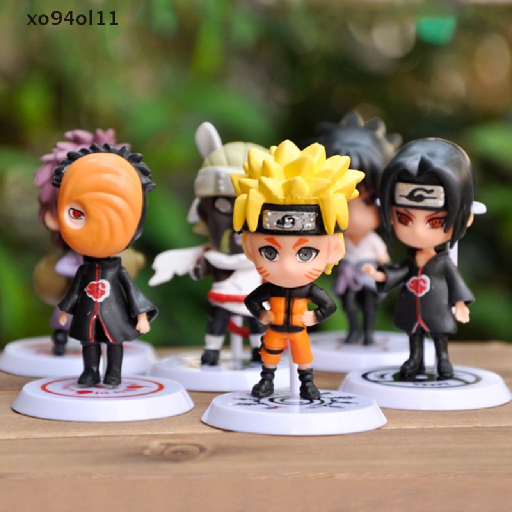 Xo 6Pcs Boneka Naruto Kawaii Action Figure Anime Figure Anime PVC Model Mainan OL