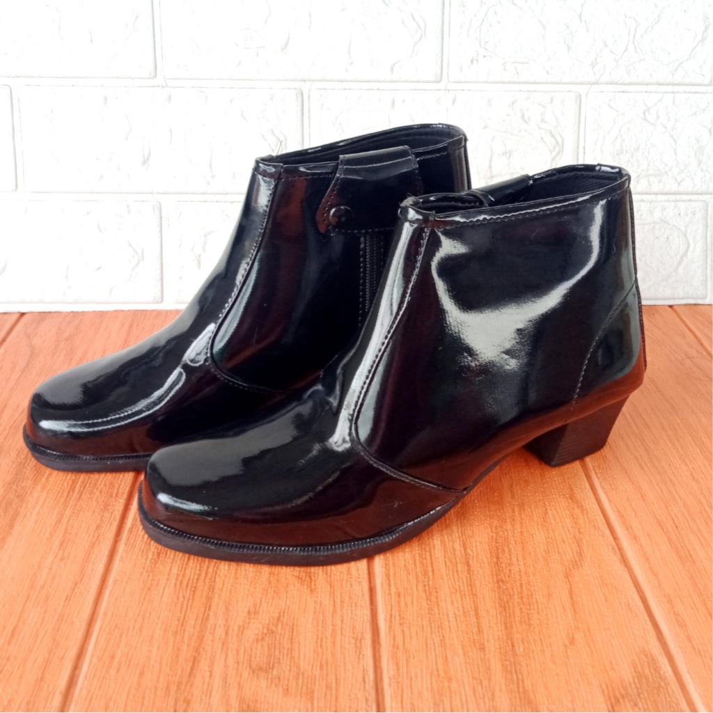 CWE Kilap Sepatu Pantofel PDH PDL Boot Hak 5Cm Wanita Size 37-42