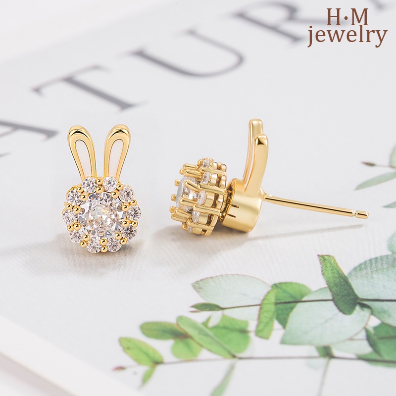 Rotatable Bunny Ear Studs Kecil, Indah Dan Lucu2023Anting Baru