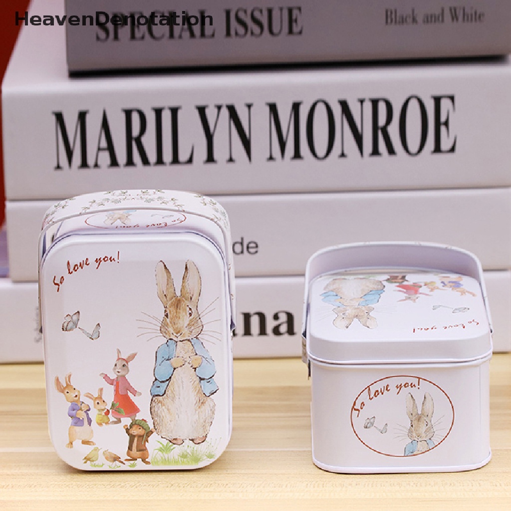 [HeavenDenotation] Vintage Tinplate Little White Rabbit Koper Candy Box Gift Box Penyimpanan Bisa HDV