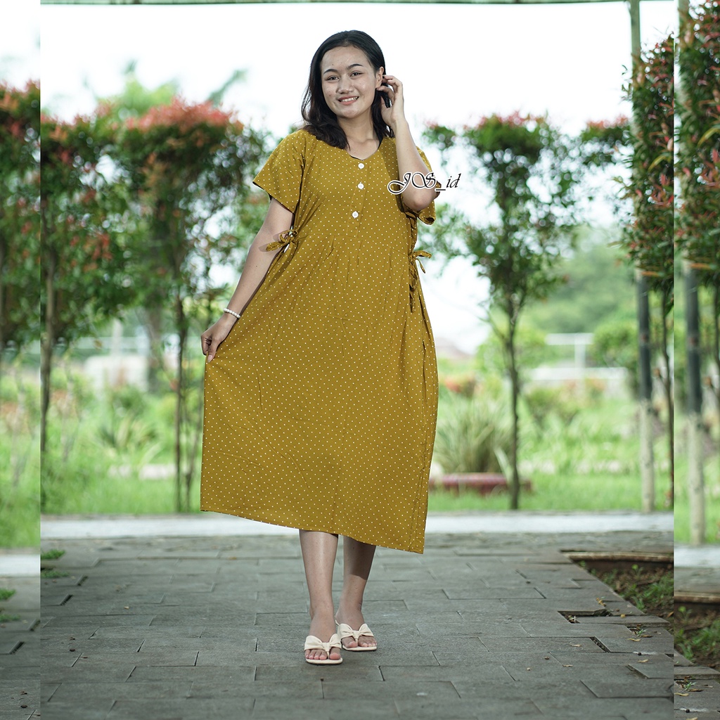 Daster Wanita Chibi Panjang Rayon Grade A Busui Kancing Depan - Baju Tidur Daster Kekinian Motif Terbaru