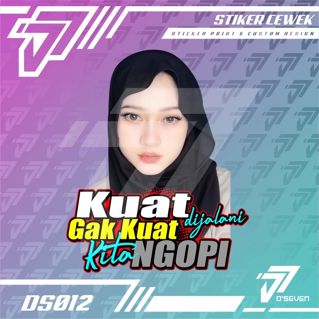 Stiker Foto Cewek Hijab Vector Seksi Custom Bisa Request Foto & Kata-kata - Stiker Mobil / Motor / T
