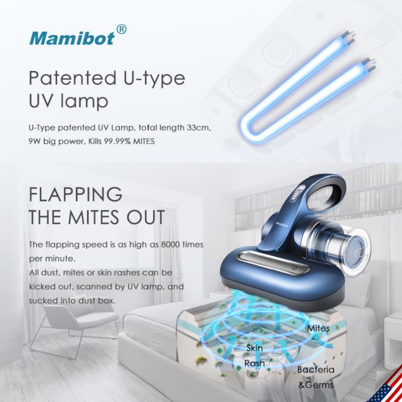 Mamibot UV Lite 200 Cordless UV Dust Mite Vacuum Cleaner - Blue