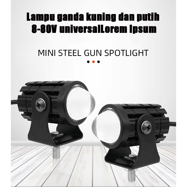 (1 pcs)Lampu Tembak Laser Led Mini 2 Warna - Lampu Tembak Sorot Foglamp Mini D2 Laser Gun/Lampu Tembak Laser Led Mini 2 Warna /Universal 12-80V Lampu Tembak Sorot LED Motor Work Light/Lampu Led Sorot Motor