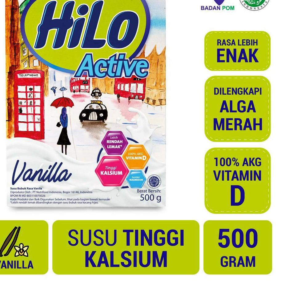

♣ Hilo Active Vanilla 500 gram - Susu Tinggi Kalsium Rendah Lemak ♖