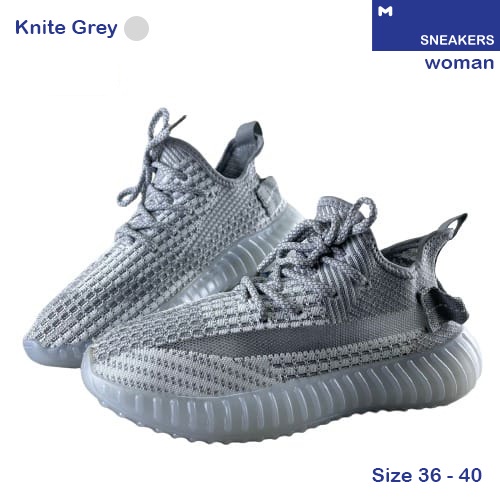 Sneakers KNITE GREY Sepatu Wanita tinggi Terbaru Harga Murah Import Diskon Abu-abu murah