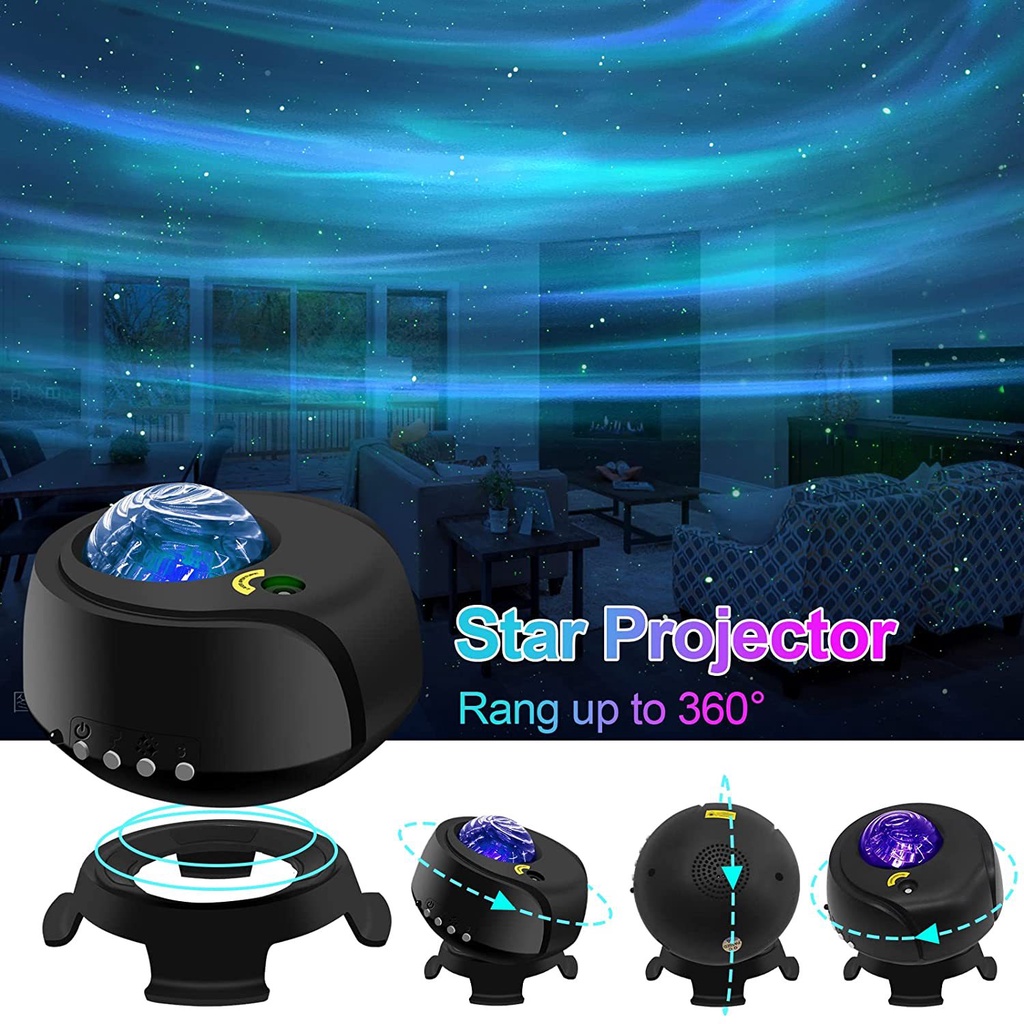 Galaxy Lamp Starry Projector Light Lampu Proyektor Dengan Speaker Langit Malam Bintang 2in1 Lampu Tidur Proyektor