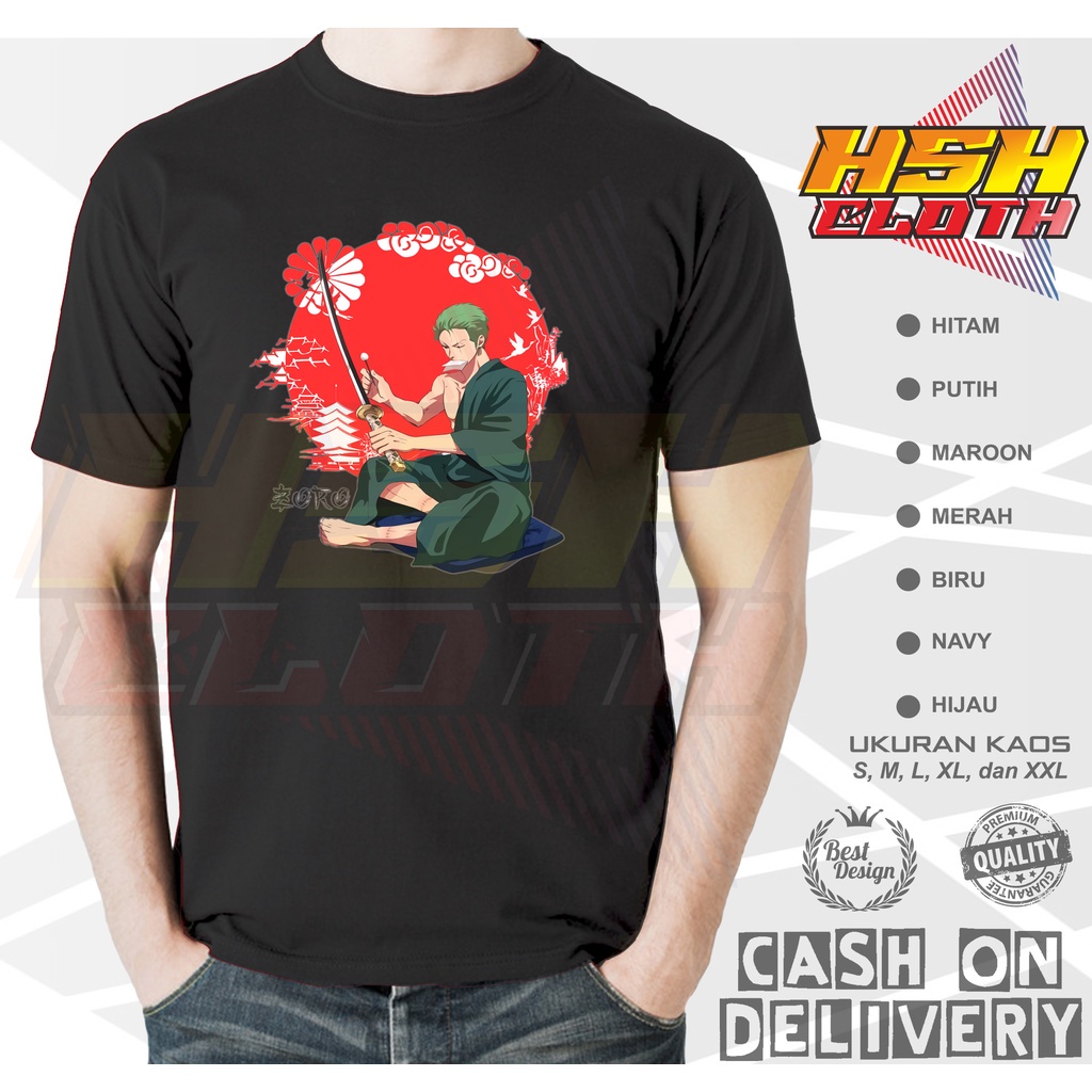 Kaos Baju Anime One Piece Roronoa Zoro Ronin Original Terlaris Wano Samurai Onepiece - HSHcloth