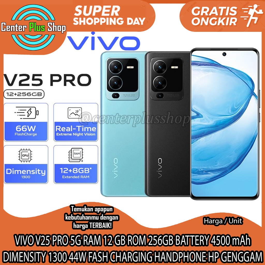 VIVO V25 PRO 5G RAM 12 GB ROM 256GB BATTERY 4500 mAh BARU DIMENSITY 1300 44W FASH CHARGING HANDPHONE