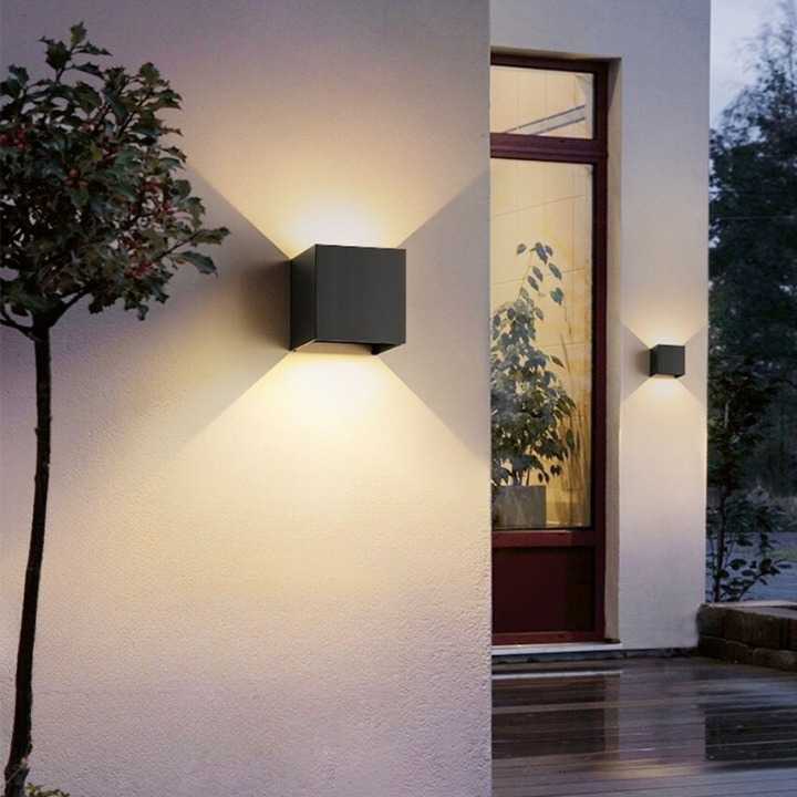 (BISA COD) FTIHSHP Feimefeiyou Lampu Dinding Hias Outdoor Modern Aluminium 6W Warm White - MSL022