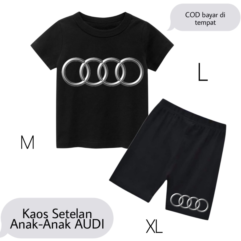 Hzl_outfit Setelan Baju Anak Laki Laki Audi/ Setelan Baju Anak Perempuan Audi/ Size M,L,XL