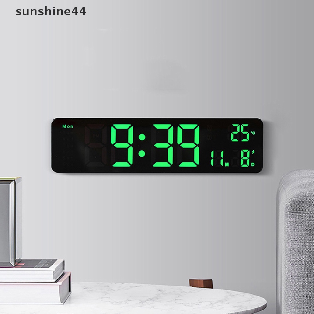 Sunshine Jam Alarm Digital LED Kontrol Suara Suhu Kelembaban Display Jam Desktop Dekorasi Meja Rumah Built-in ID