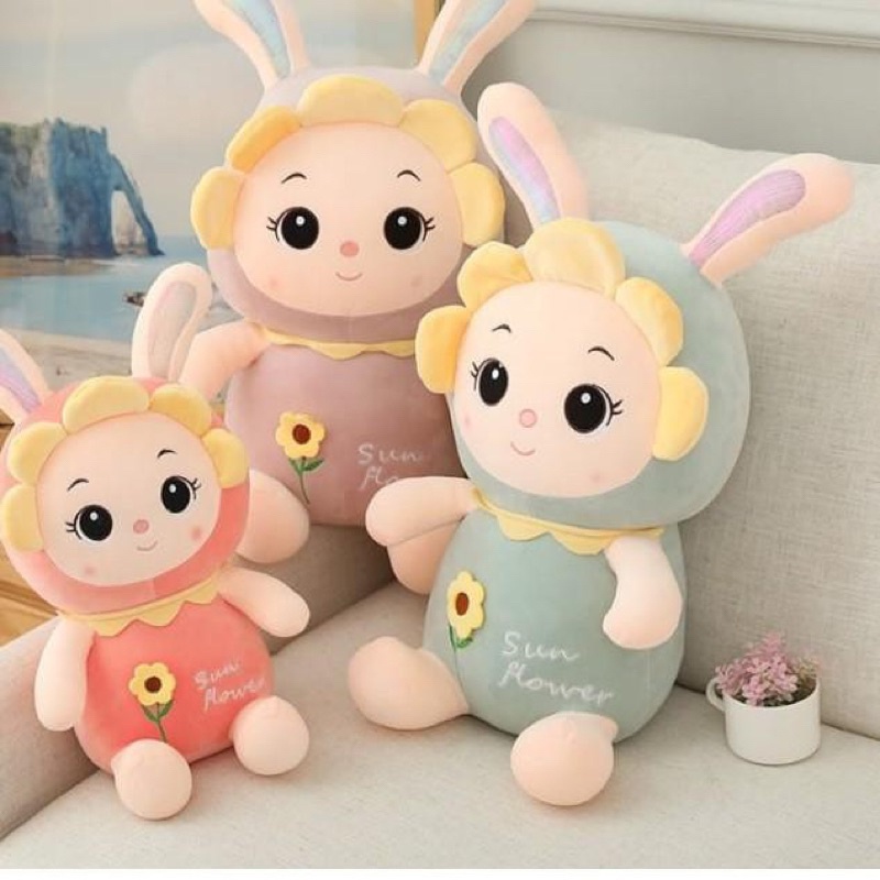 Mainan Boneka Sun Flower Bunga Matahari 40cm Bahan Plush Berkualitas Berlabel SNI