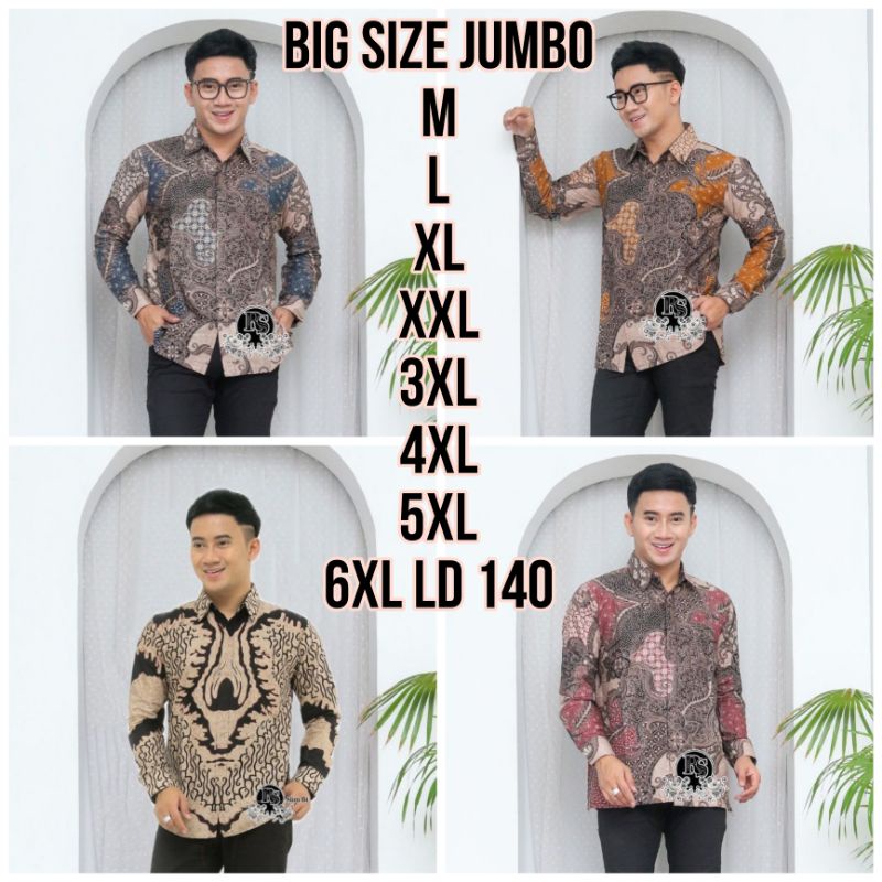 Batik Pria Lengan Panjang M,L,XL,XXL,XXXL,XXXXL, XXXXXL,XXXXXXL
