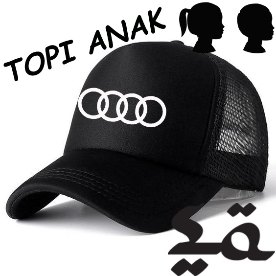 Topi trucker jaring Anak sport automotif audi logo