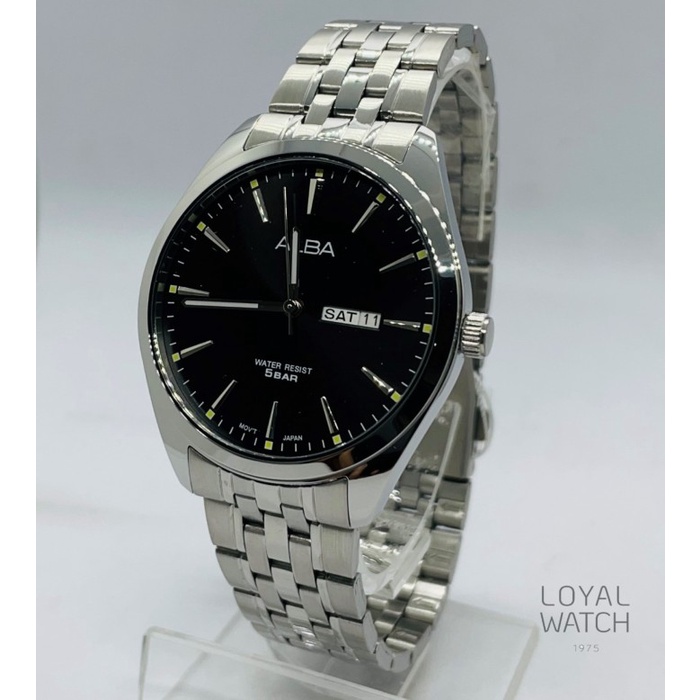 Loyal Watch 1975 - Jam Tangan Alba  Pria Aj6179 Silver Hitam