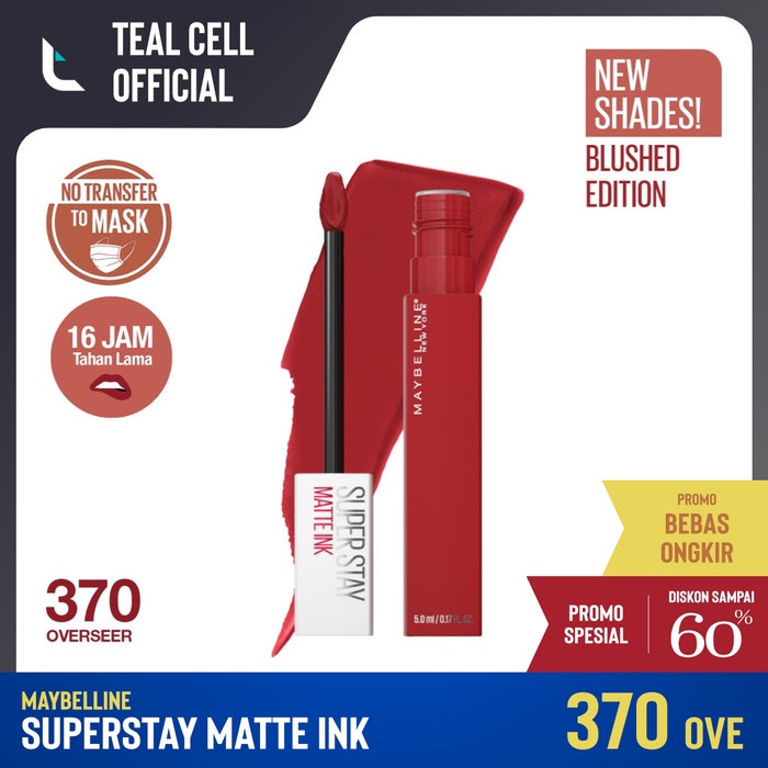✿ BISA COD✿ MAYBELLINE - SUPERSTAY MATTE INK LIQUID LIPSTICK - 370 OVERSEER