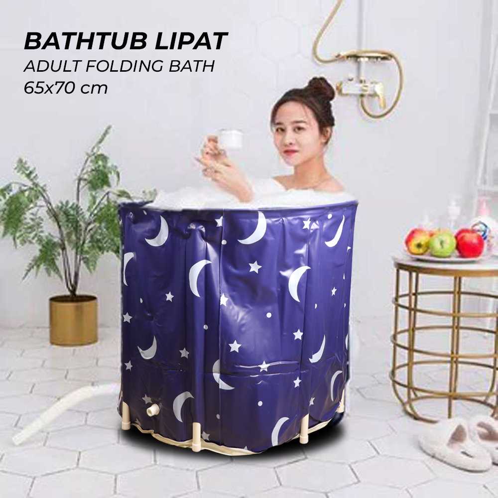 (BISA COD) FTIHSHP Xuen SPA Bathtub Lipat Portable Adult Folding Bath 65x70 cm - 18401