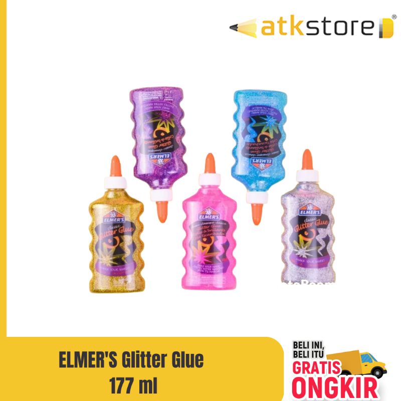 ELMERS GLITTER GLUE FOR SLIME 177ml ( blue, pink, purple)