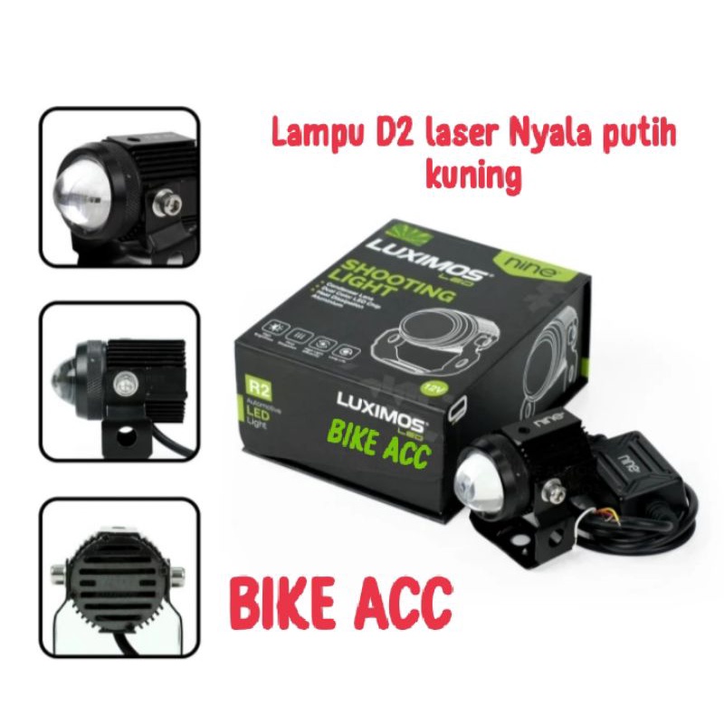 Lampu Tembak Led Luximos R2 Original 9nine  putih kuning