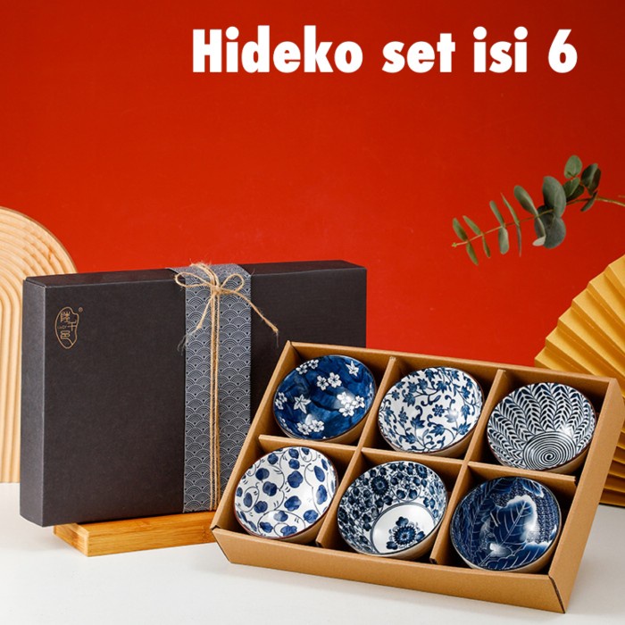 

(COD) Japanese Bowl set isi 6 / paket hadiah hampers souvenir mangkok jepang - Hideko